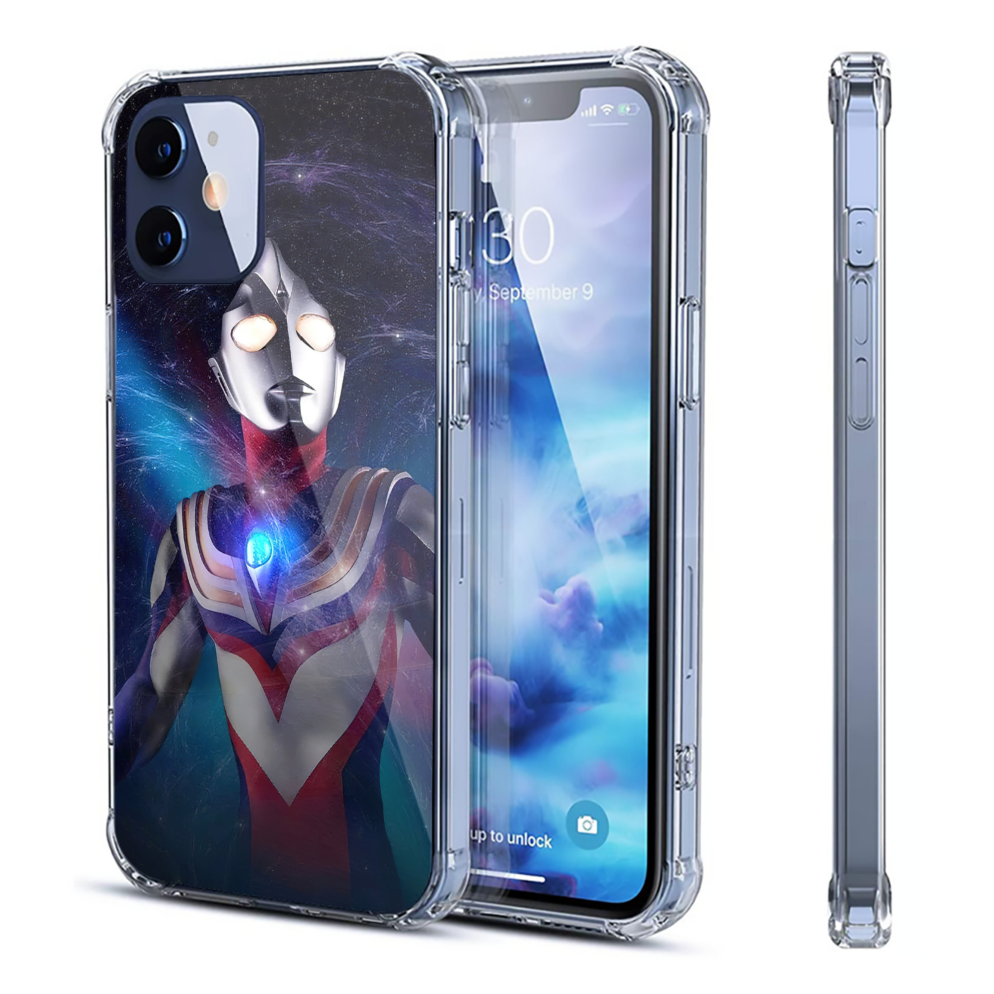 （画像用） ウルトラマン Ultraman 【iPhone 12シリーズ対応】透明スマホケース（クリアソフトケース）